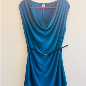Teal/Blue Sleeveless Blouse
